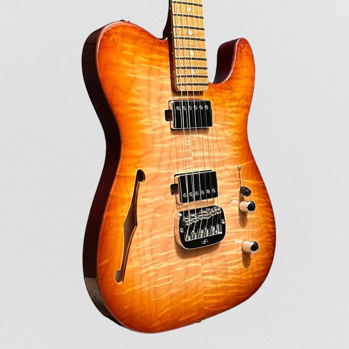 G&L USA Custom Shop ASAT HH RMC Semi Hollow-body Electric Guitar - Antique Brown Burst