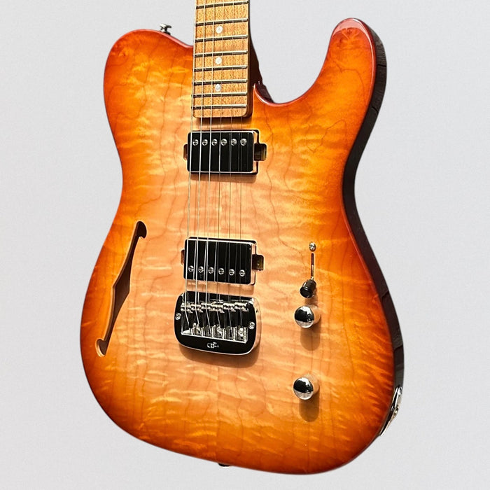 G&L USA Custom Shop ASAT HH RMC Semi Hollow-body Electric Guitar - Antique Brown Burst