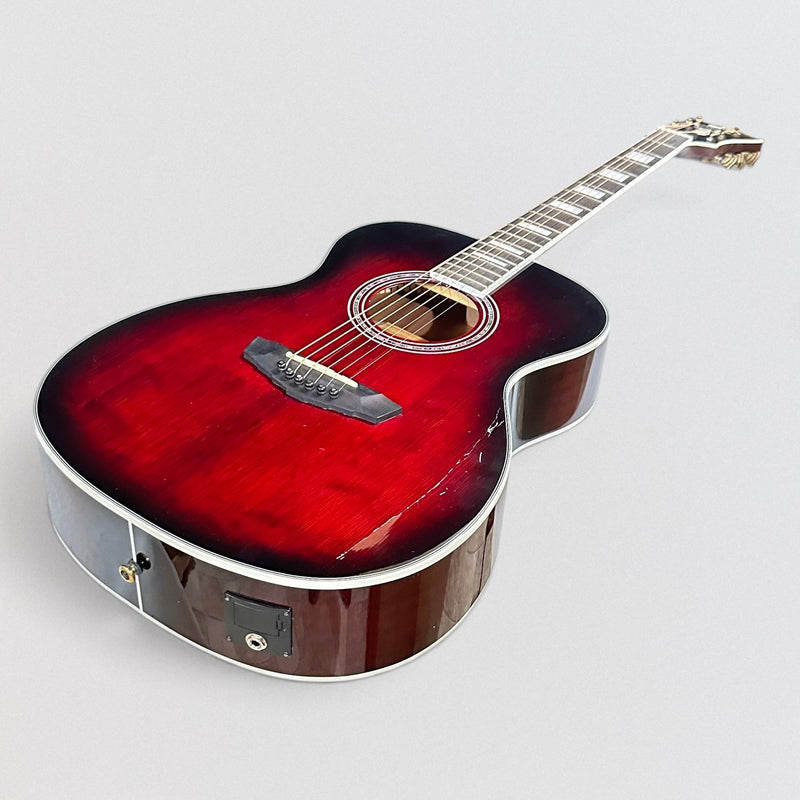 D'Angelico Premier Tammany Orchestra Acoustic-Electric Guitar - Trans Black Cherry Burst