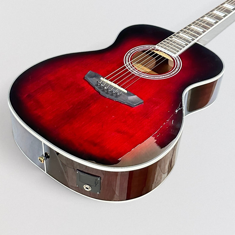 D'Angelico Premier Tammany Orchestra Acoustic-Electric Guitar - Trans Black Cherry Burst