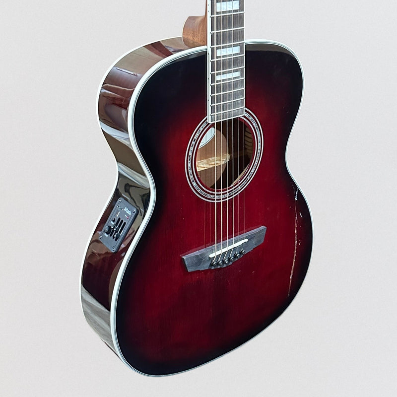 D'Angelico Premier Tammany Orchestra Acoustic-Electric Guitar - Trans Black Cherry Burst