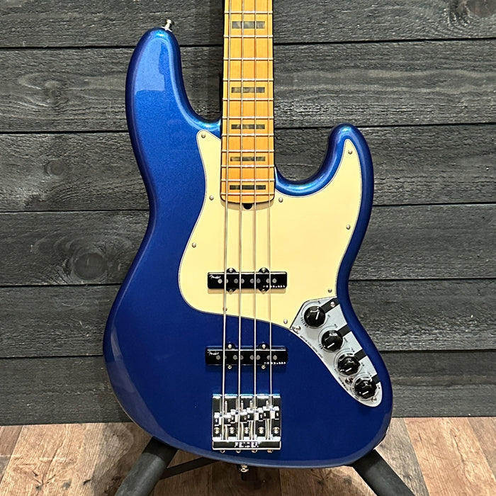 Fender American Ultra Jazz Bass 4-String USA Blue Electric Bass Guitar