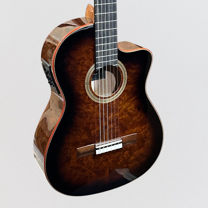 Cordoba Fusion 12 Exotic Top Nylon-String Classical Acoustic-Electric Guitar Brown Sugar Burst