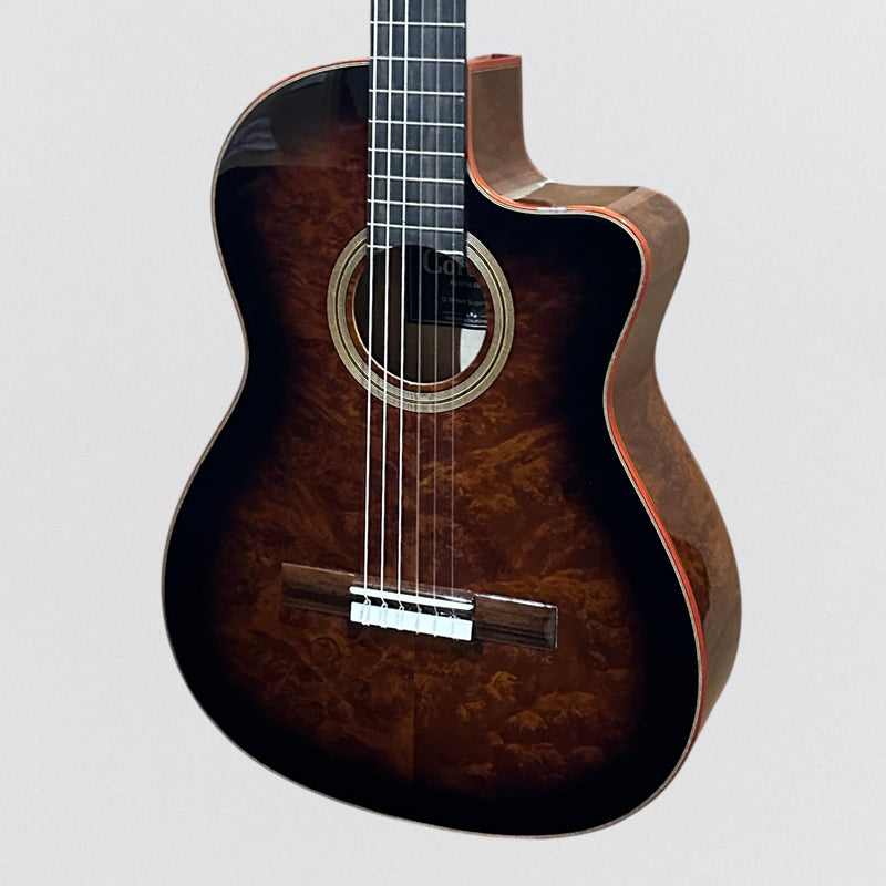 Cordoba Fusion 12 Exotic Top Nylon-String Classical Acoustic-Electric Guitar Brown Sugar Burst