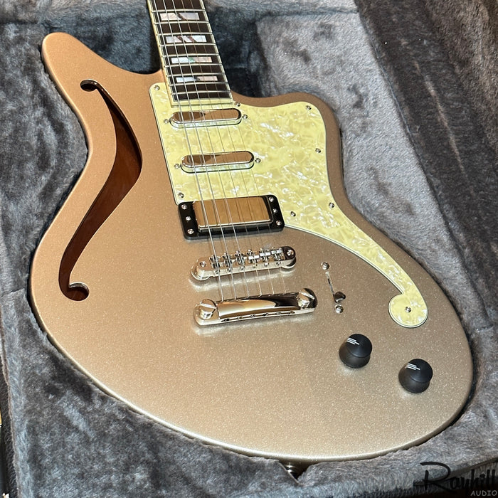 DAngelico Deluxe Bedford SH Desert Gold Semi Hollow Body Electric Guitar
