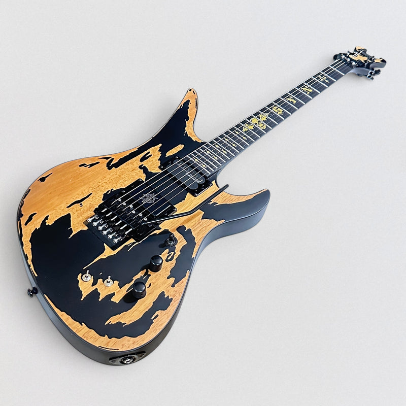 Schecter Synyster Gates Custom-S Relic Electric Guitar - Distressed Satin Black