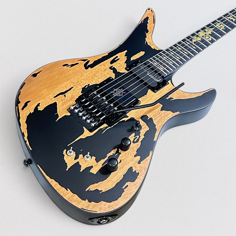 Schecter Synyster Gates Custom-S Relic Electric Guitar - Distressed Satin Black