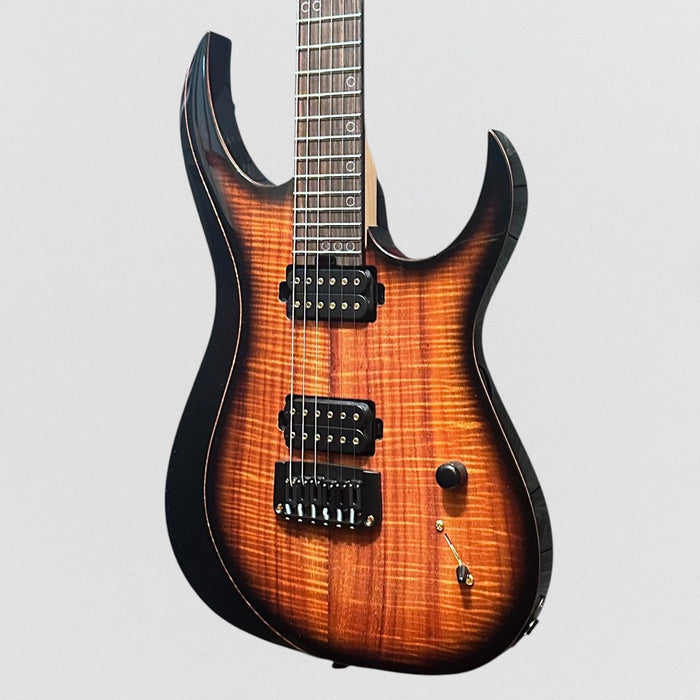 Schecter USA Custom Shop Sunset Extreme Exotic 6 Flamed Koa Electric Guitar - Tabacco Sunburst