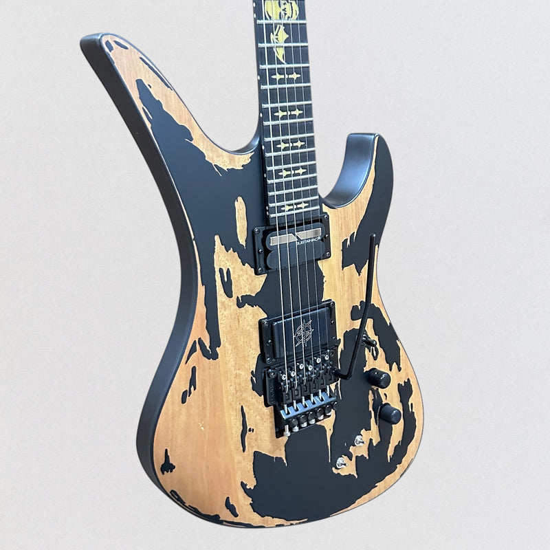 Schecter Synyster Gates Custom-S Relic Electric Guitar - Distressed Satin Black