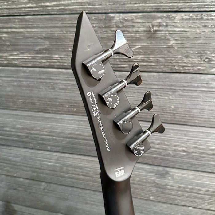 ESP LTD M-4 Black Metal 4 String Electric Bass Guitar - Satin Black