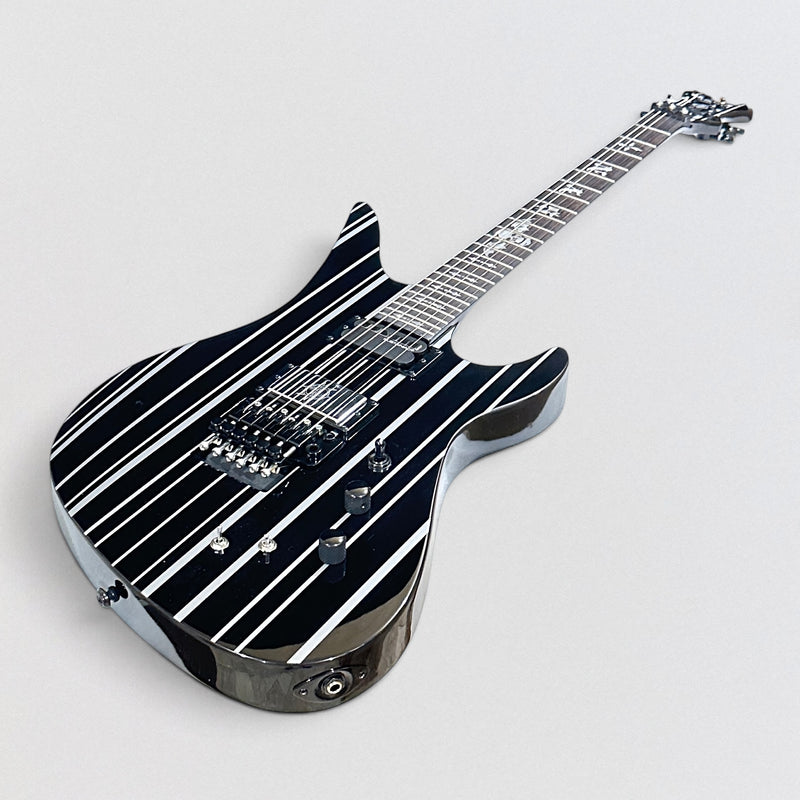 Schecter Synyster Gates Custom-S Electric Guitar - Black Silver Pinstripes