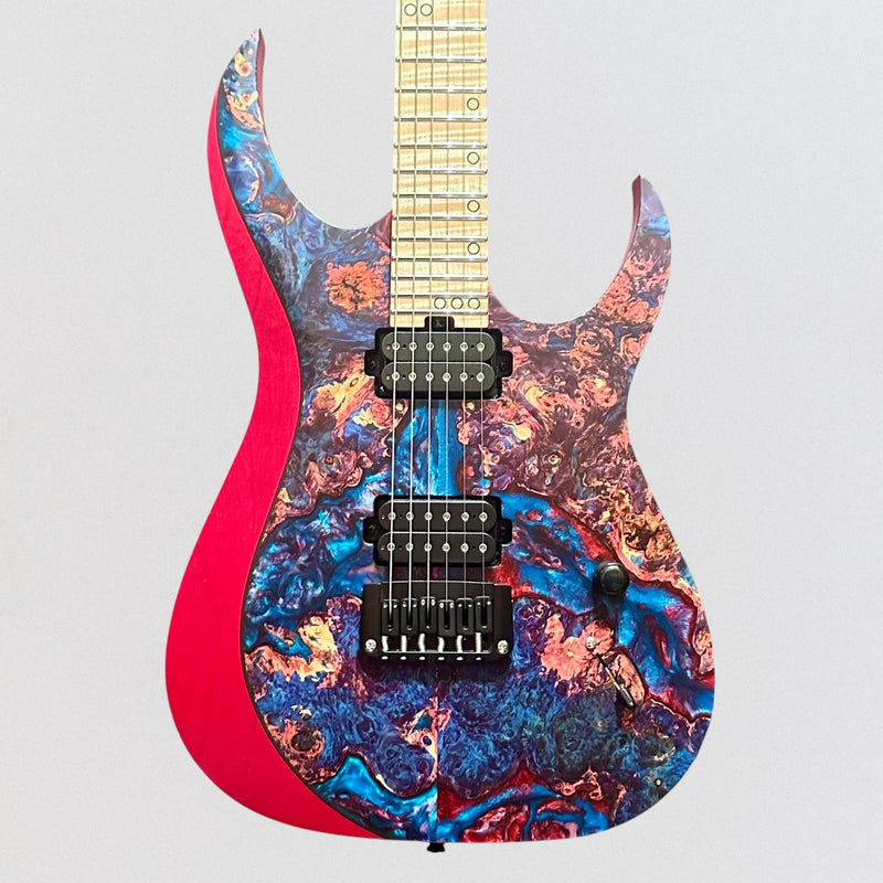 Schecter USA Custom Shop Sunset Extreme 6 Stabilized Top Electric Guitar - Blue/Red