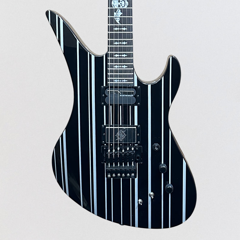 Schecter Synyster Gates Custom-S Electric Guitar - Black Silver Pinstripes
