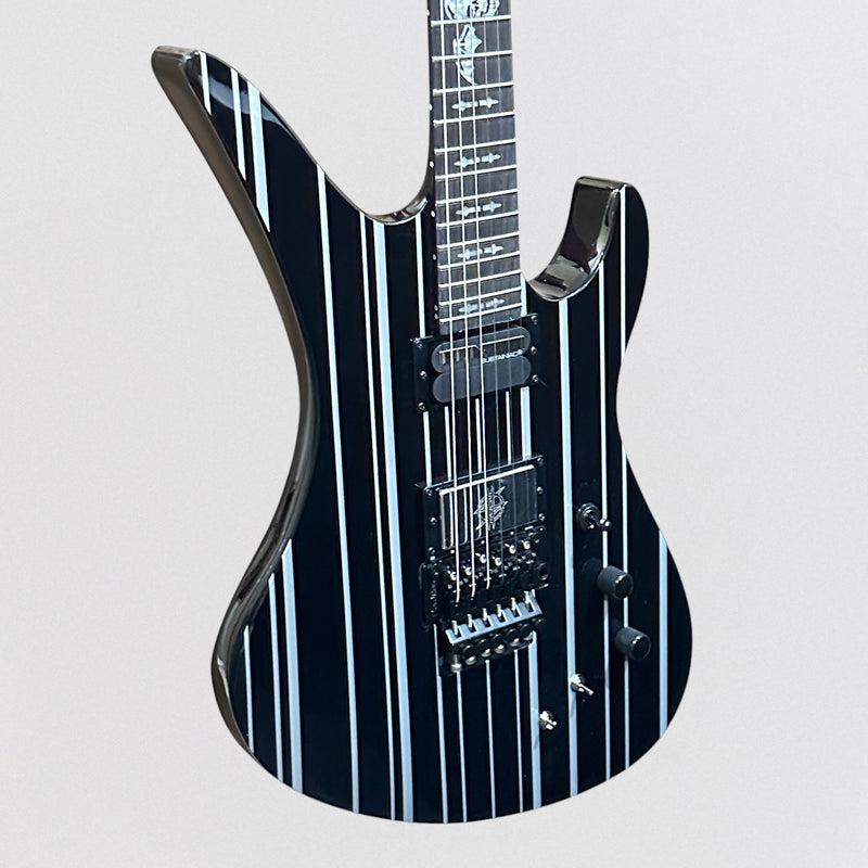 Schecter Synyster Gates Custom-S Electric Guitar - Black Silver Pinstripes