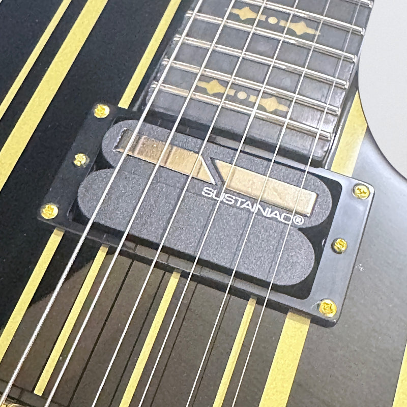 Schecter Synyster Gates Custom-S Electric Guitar - Black Gold Pinstripes