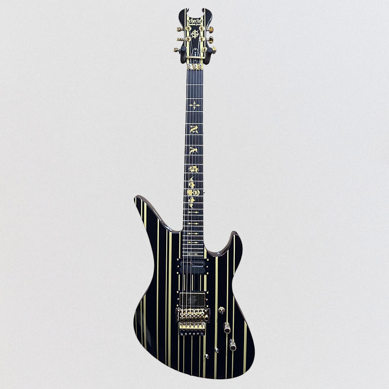 Schecter Synyster Gates Custom-S Electric Guitar - Black Gold Pinstripes