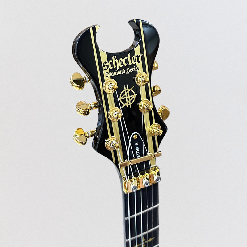 Schecter Synyster Gates Custom-S Electric Guitar - Black Gold Pinstripes