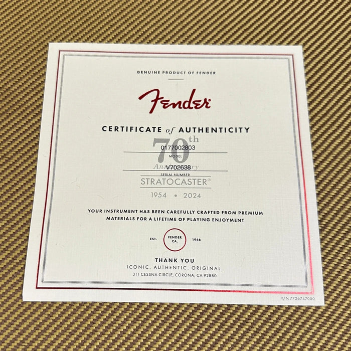 Fender 70th Anniversary American Vintage II 1954 Stratocaster USA Electric Guitar 2024 - Sunburst