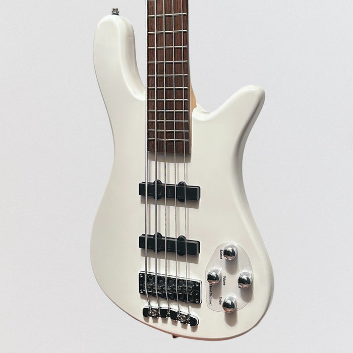 Warwick RockBass Streamer LX 5 String Electric Bass Guitar - Gloss White