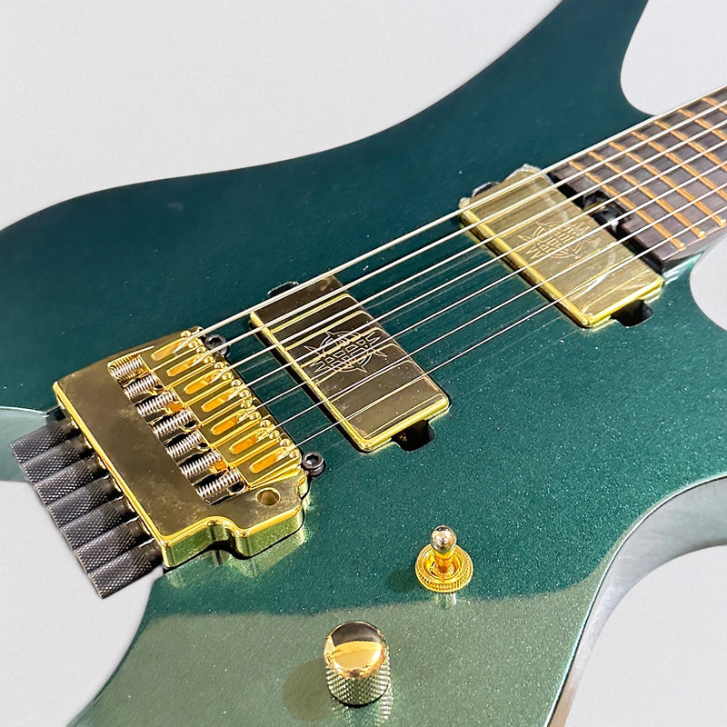 Schecter Synyster Gates Custom 7 String Headless Electric Guitar - Oak Green Metallic