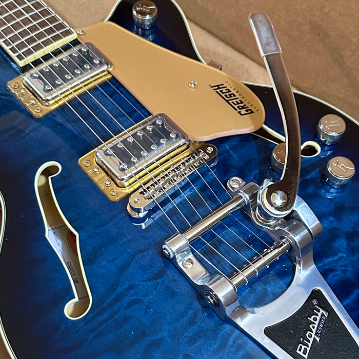 Gretsch G5655TQM Electromatic Center Block Jr Maple Semi Hollow Body Electric Guitar w/ Bigsby - Hudson Sky