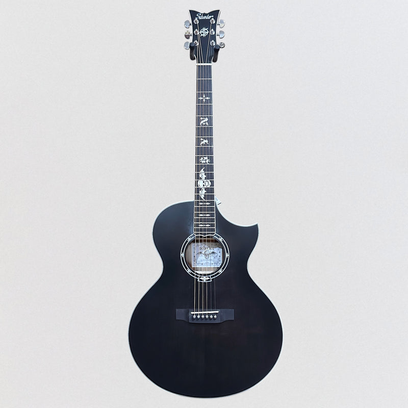 Schecter Synyster Gates Jumbo Acoustic-Electric Guitar - Transparent Black Burst Satin