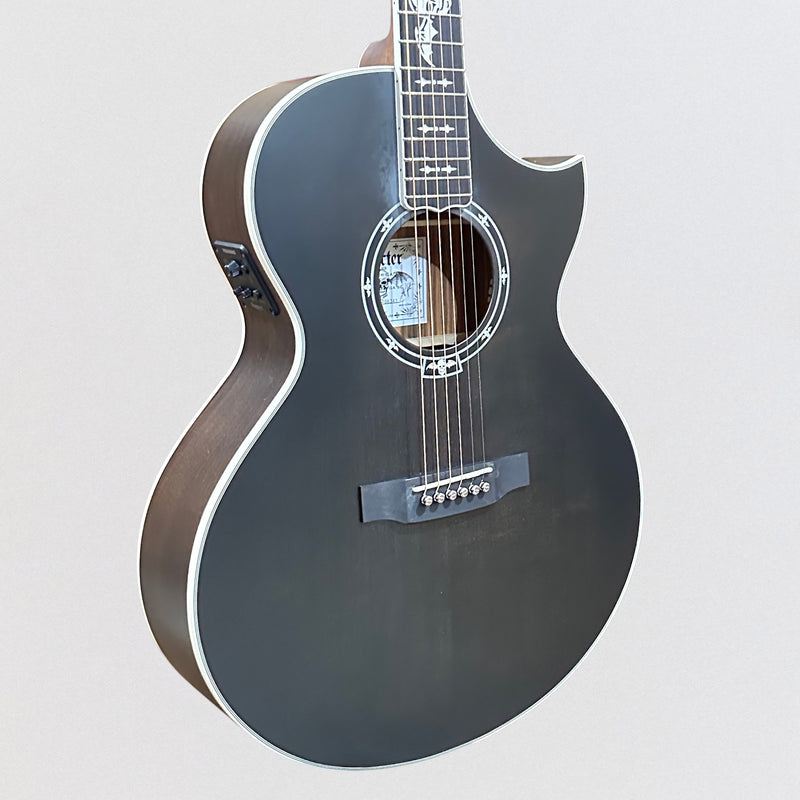 Schecter Synyster Gates Jumbo Acoustic-Electric Guitar - Transparent Black Burst Satin