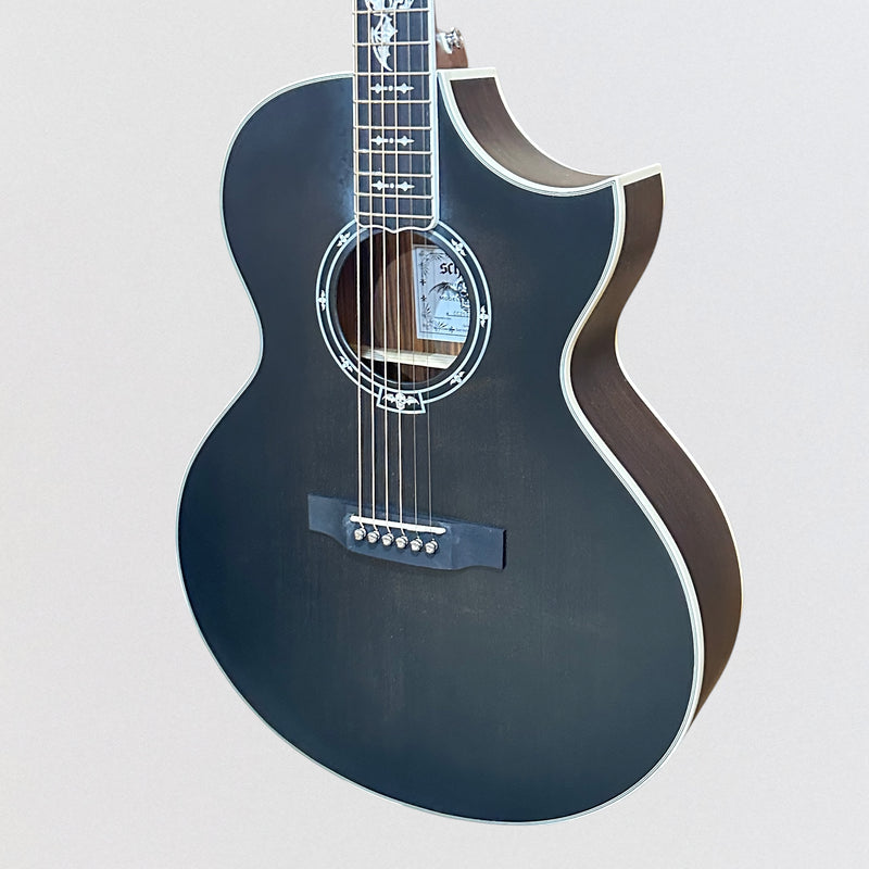 Schecter Synyster Gates Jumbo Acoustic-Electric Guitar - Transparent Black Burst Satin