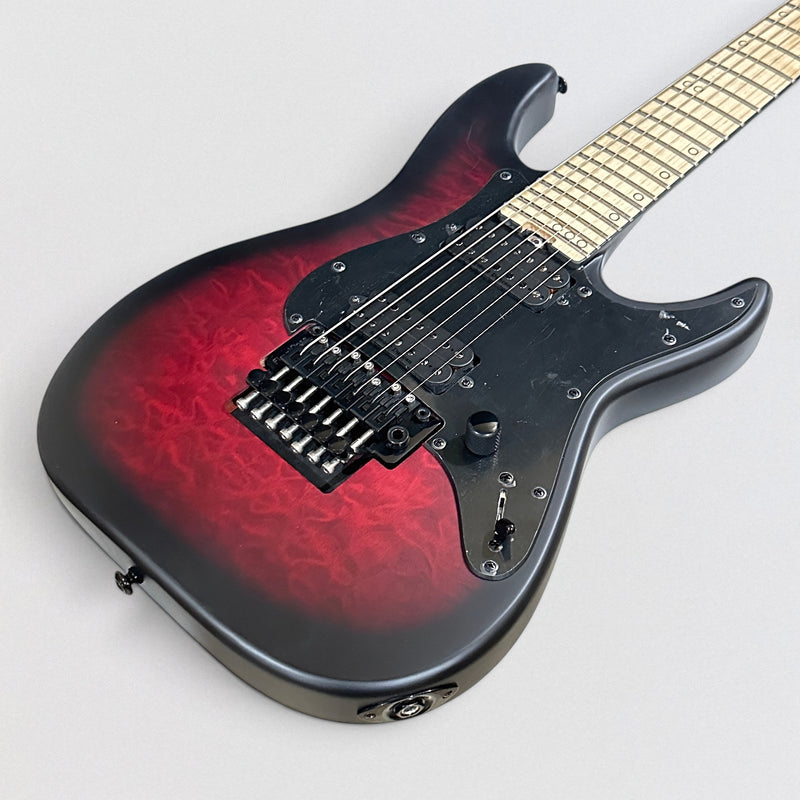Schecter Miles Dimitri Baker 7 FR Electric Guitar - Crimson Red Burst Satin