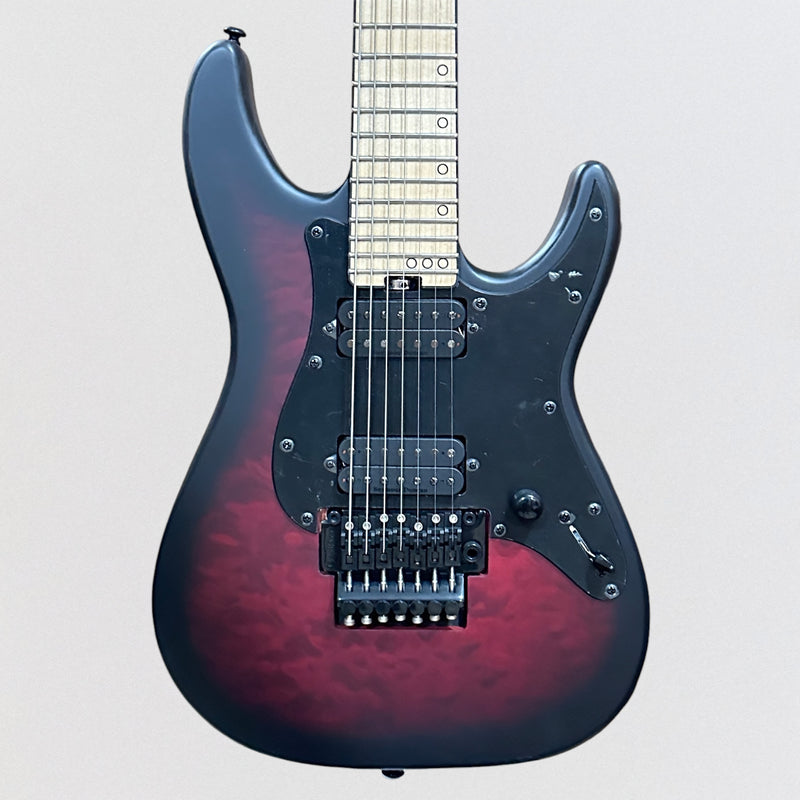 Schecter Miles Dimitri Baker 7 FR Electric Guitar - Crimson Red Burst Satin