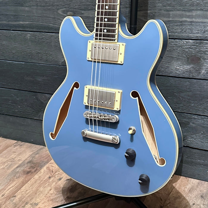 D'Angelico Excel Mini DC Tour Semi Hollowbody Electric Guitar - Slate Blue