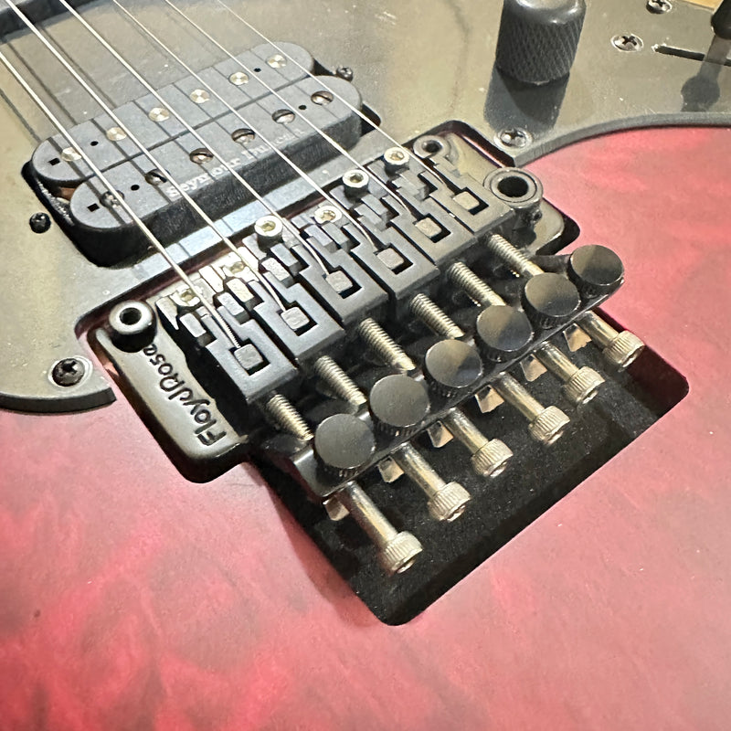 Schecter Miles Dimitri Baker 6 FR Electric Guitar - Crimson Red Burst Satin