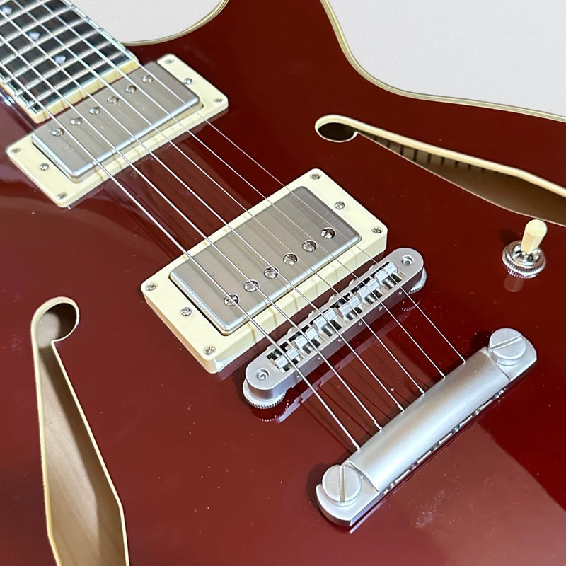 D'Angelico Excel Mini SS Tour Semi Hollowbody Electric Guitar - Solid Wine