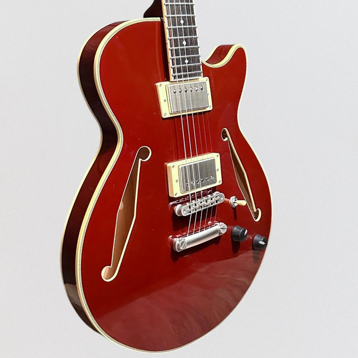 D'Angelico Excel Mini SS Tour Semi Hollowbody Electric Guitar - Solid Wine