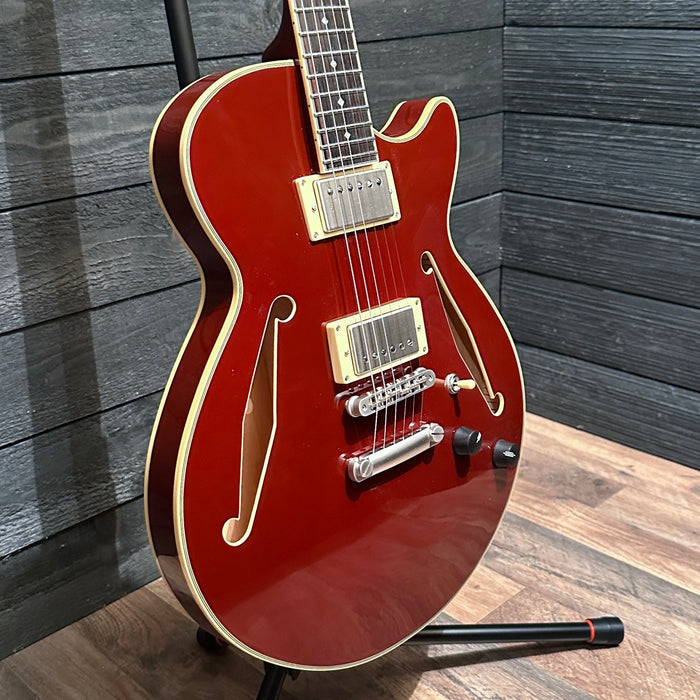 D'Angelico Excel Mini SS Tour Semi Hollowbody Electric Guitar - Solid Wine