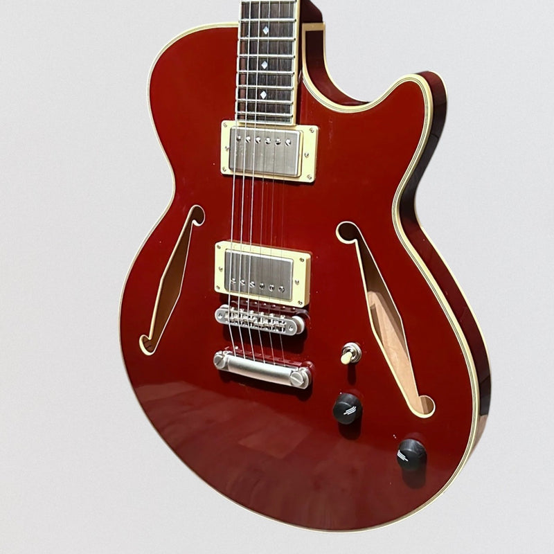 D'Angelico Excel Mini SS Tour Semi Hollowbody Electric Guitar - Solid Wine