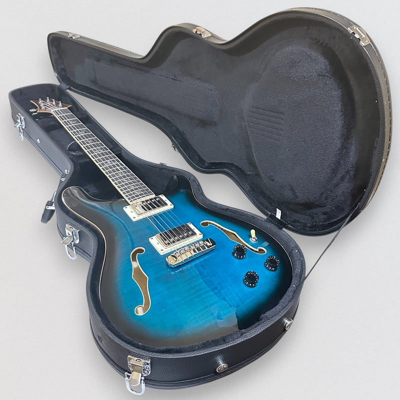Paul Reed Smith PRS SE Hollowbody II Piezo Electric Guitar w/ Case - Peacock Blue Burst