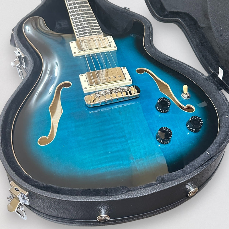 Paul Reed Smith PRS SE Hollowbody II Piezo Electric Guitar w/ Case - Peacock Blue Burst