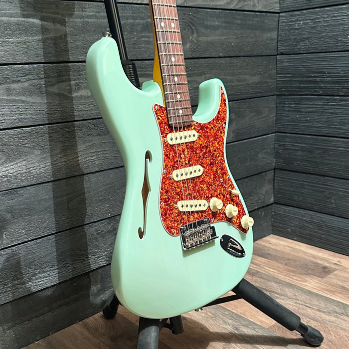Fender Limited Edition American Professional II Stratocaster Thinline USA Electric Guitar 2024 - Transparent Sea foam Green
