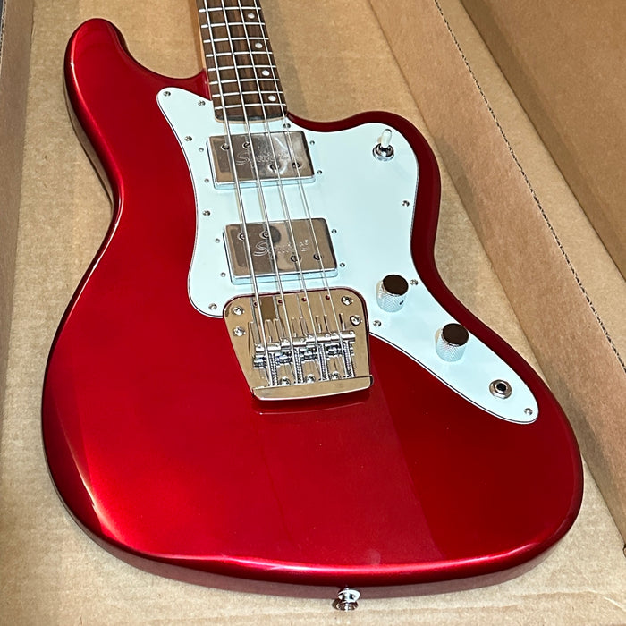 Fender Squier Limited Edition Paranormal Rascal HH 4 String Electric Bass Guitar - Candy Apple Red