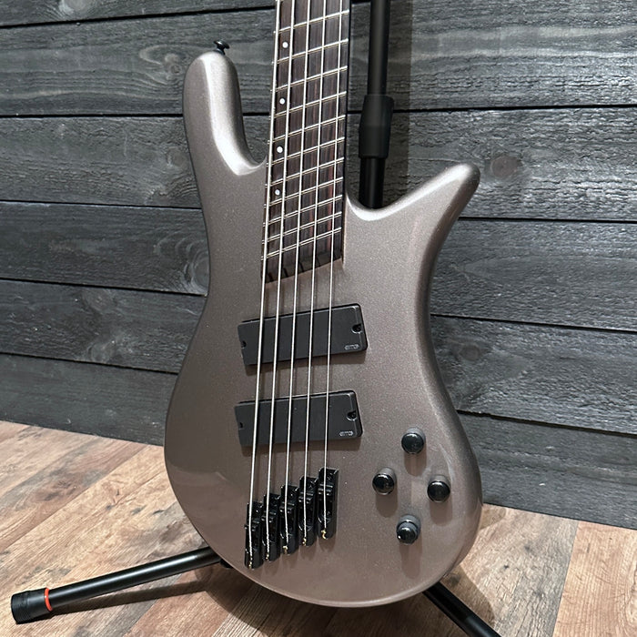 Spector NS Dimension 5 String Multi Scale Electric Bass Guitar w/ Bag - Gun Metal Grey