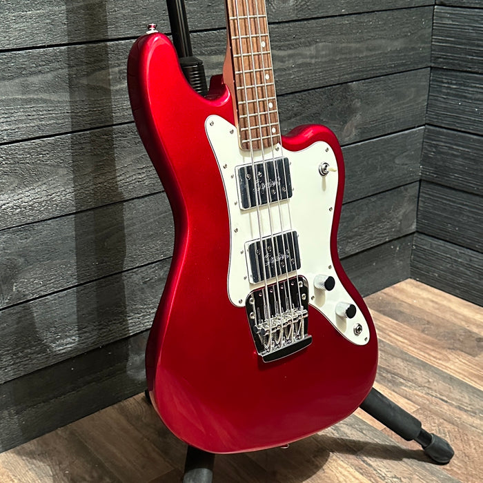 Fender Squier Limited Edition Paranormal Rascal HH 4 String Electric Bass Guitar - Candy Apple Red