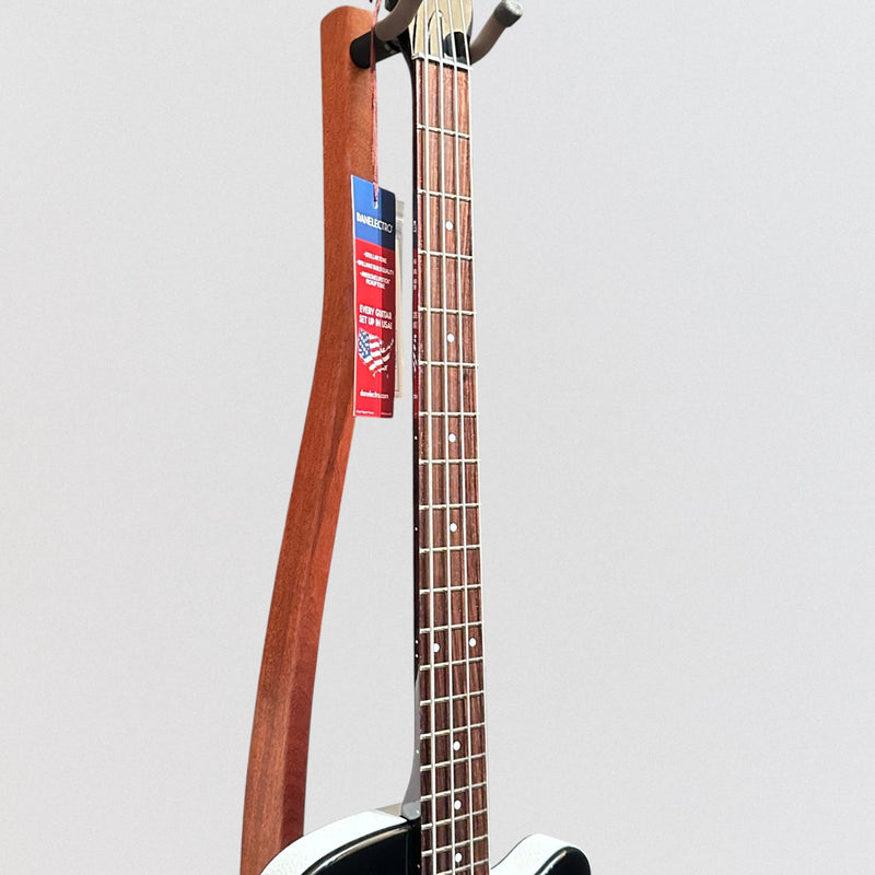 Danelectro D56BASS-BLK Single Cut Body Shape Dolphin Headstock 4-String Electric Bass Guitar - Black