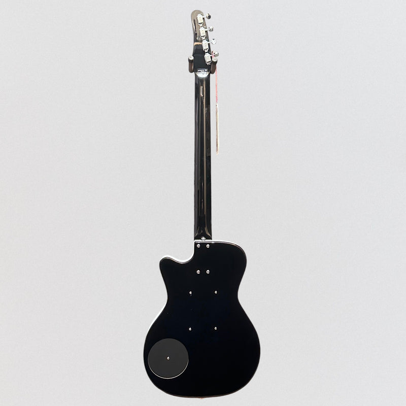 Danelectro D56BASS-BLK Single Cut Body Shape Dolphin Headstock 4-String Electric Bass Guitar - Black