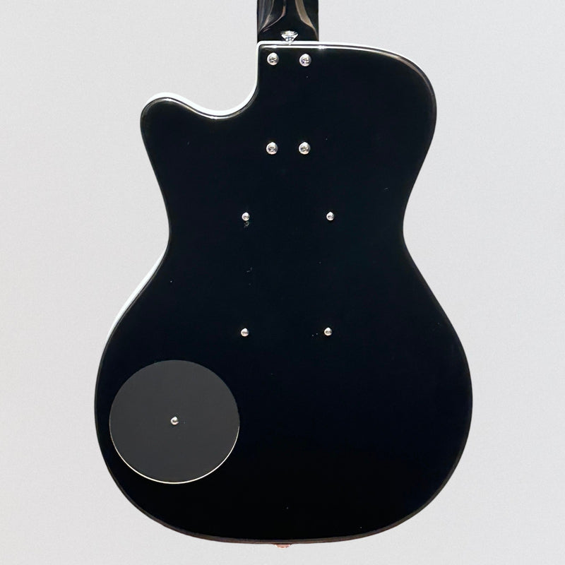 Danelectro D56BASS-BLK Single Cut Body Shape Dolphin Headstock 4-String Electric Bass Guitar - Black