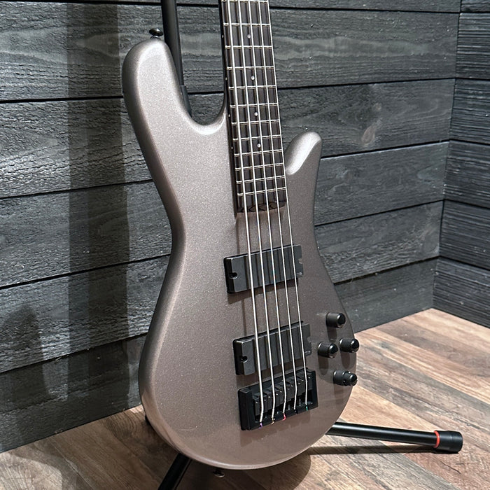Spector NS Ethos 5 String Electric Bass Guitar w/ Bag - Gun Metal Grey