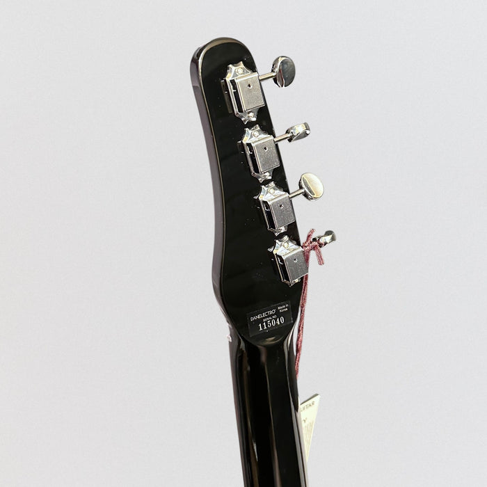 Danelectro D56BASS-BLK Single Cut Body Shape Dolphin Headstock 4-String Electric Bass Guitar - Black