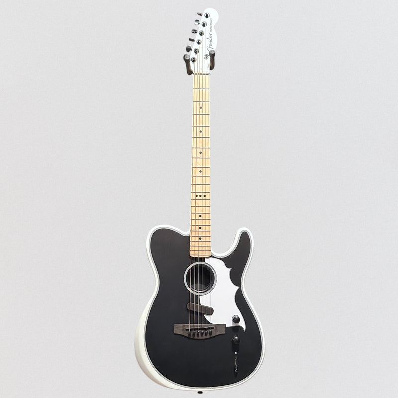 Fender Jack White Triplesonic Acoustasonic Telecaster Acoustic Electric Guitar - Satin Arctic White with Black Top