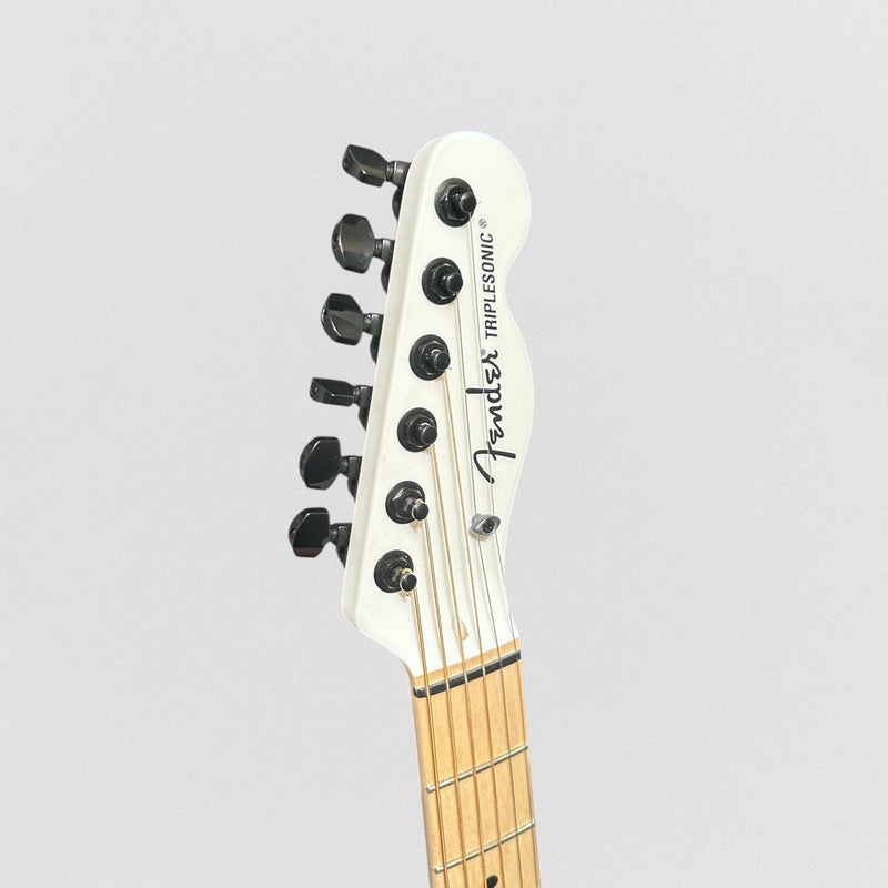 Fender Jack White Triplesonic Acoustasonic Telecaster Acoustic Electric Guitar - Satin Arctic White with Black Top