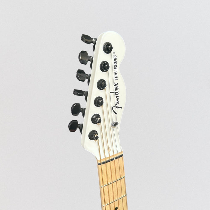 Fender Jack White Triplesonic Acoustasonic Telecaster Acoustic Electric Guitar - Satin Arctic White with Black Top